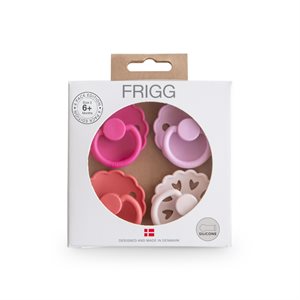 FRIGG 4-Pack Pacifiers - Round Silicone - Rosy Romance - Size 2